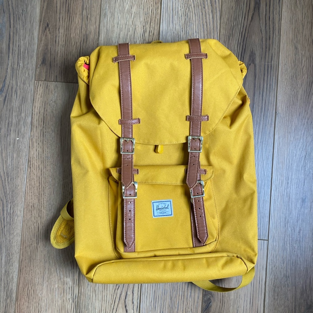 yellow herschel backpack